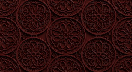 Intricate Maroon Floral Pattern - A Textured Background.