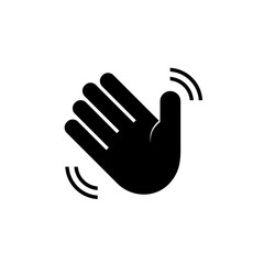 Waving hand icon isolated on white background