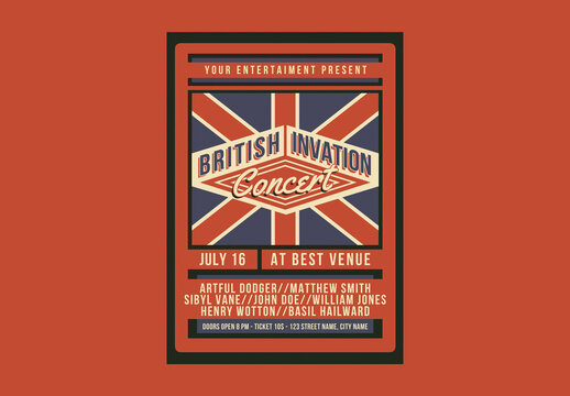 British Invasion Concert Flyer