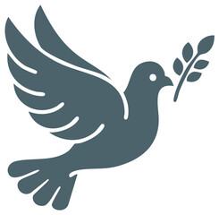 Obraz premium Peace Dove Flying with Olive Branch Symbol of Hope Faith and Freedom