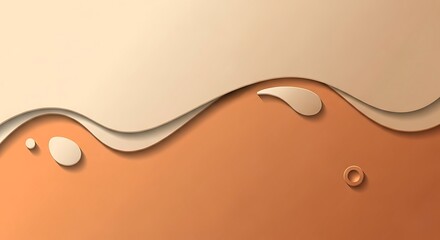 Elegant Abstract Background with Wavy Layers and Subtle Drops.