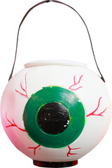 Halloween candy eye bucket on transparent background