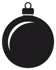 Obraz premium Christmas Ornament Icon Black Isolated Elegant Holiday Bauble Decoration Sphere