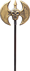 Halloween accessory with skull scythe on transparent background