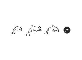 Dolphin Logo Icon Vector Set Collection
