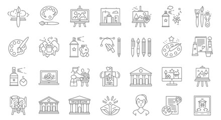 Vector set of hand-drawn doodle icons and symbols for web and business design with a seamless pattern illustration or sketch collection