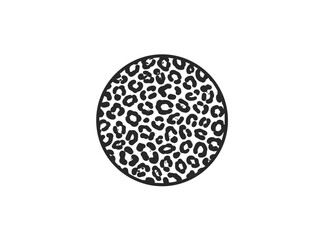 Leopard Print Pattern Circle Design Element