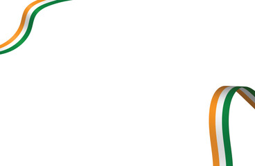 Indian Flag Ribbon on Black Background for Independence Day and Republic Day Celebrations