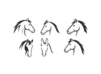 Stylized Horse Head Vector Collection for Logos and Design