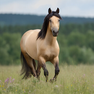 Gorgeous Buckskin Horse, Realistic (Generative Ai)