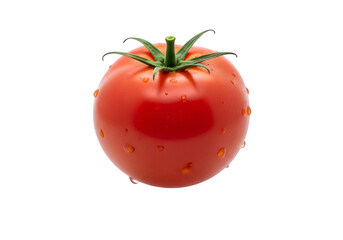 A fresh red garden harvest tomato isolated on a transparent or white background. PNG