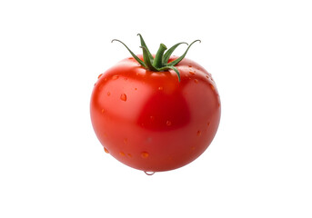 A fresh red garden harvest tomato isolated on a transparent or white background. PNG