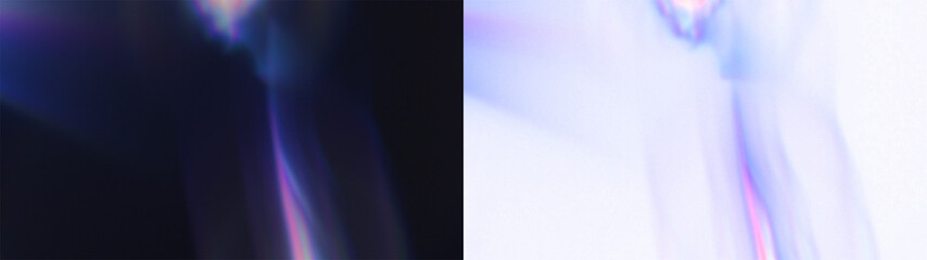 Soft Refraction Prism Overlay: Abstract background with soft light refraction and a subtle prism effect. Use for a gentle, subtle overlay. on black or Transparent.