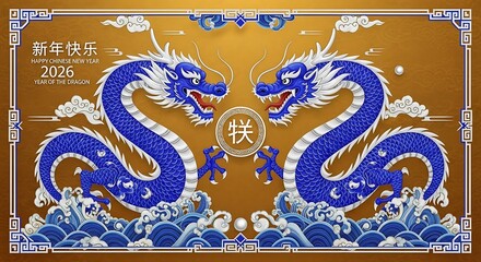 Chinese New Year 2026 Dragon Celebration Festive Design.