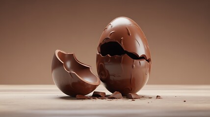 Broken chocolate easter egg