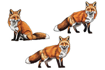 Charming Red Fox in Vibrant Vector Art Style Illustration