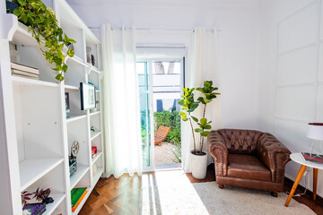 modern living room with white furniture