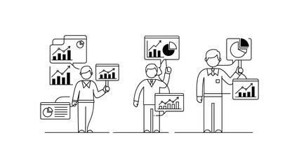 Business people presenting data analysis