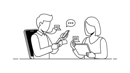 Online communication via smartphone