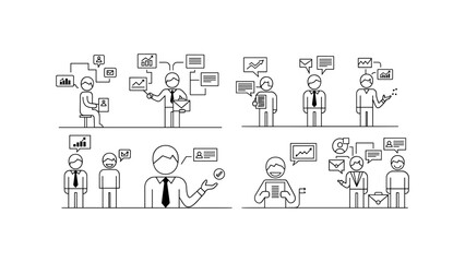 Business people discussing financial data