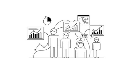 Business team analyzing financial data