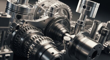 Modern Machinery Close-Up &ndash; Precision Engineering Macro