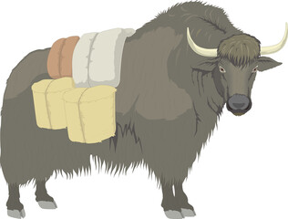 A detailed vector illustration of travel byson, perfect for wildlife art, educational designs, mascot branding, or creative decoration in digital projects.
