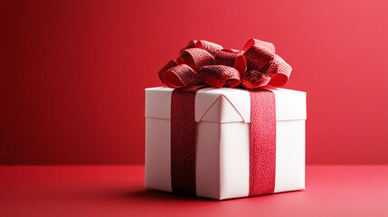 Obraz premium Gift box with red ribbon