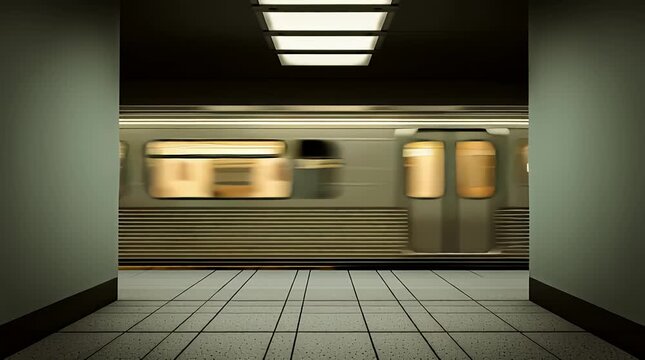Train passant &agrave; toute vitesse dans la gare, 