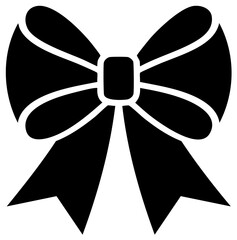 Elegant black bow silhouette a classic gift decoration icon for celebration and festive design