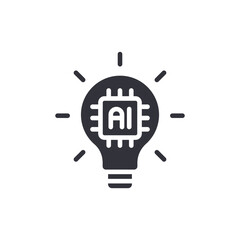 Artificial Intelligence Bulb Icon Creative Idea Concept