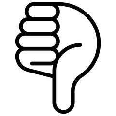 Thumbs Down Icon with Line Style