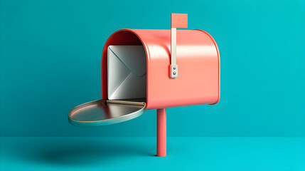 Mailbox with alert flag receiving new message notification