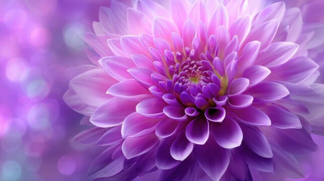 A stunning purple flower displays its intricate petals glowing softly in a tranquil garden setting. - Powered by Adobe