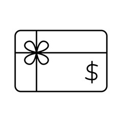 Gift card outline icon. Can be used for any platform action promotion and advertising mockup. Isolated symbol sign used for: mobile, app, design, web, dev, ui, ux, gui. EPS 10. For your project.