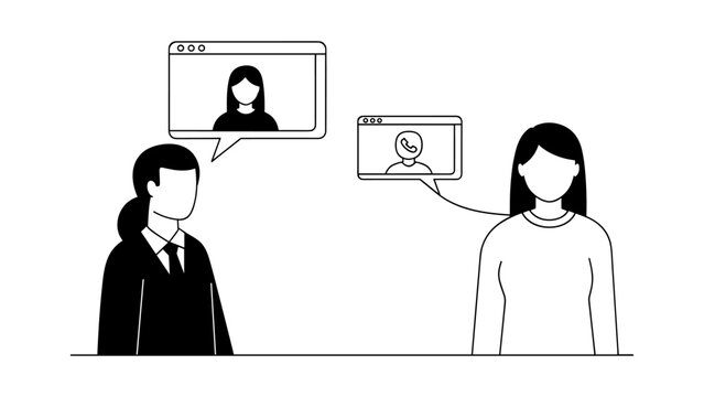 Businesswomen in virtual meeting