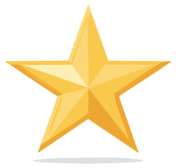 Obraz premium Golden Five Pointed Star Shiny Realistic Isolated Object