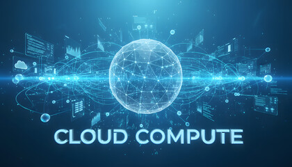 Futuristic Cloud Computing Network Data Visualization