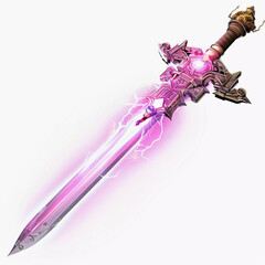 Fantasy sword design with ornate details and glowing effects, magical weapon concept