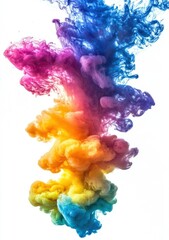 Colorful Ink Cloud Explosion in Water, Abstract Fluid Art Design Element
