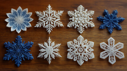 snowflake on wooden background