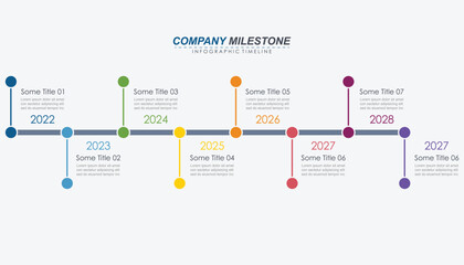 Milestone Achievement Infographic Timeline with 8, 7 Steps © Ulpiyah