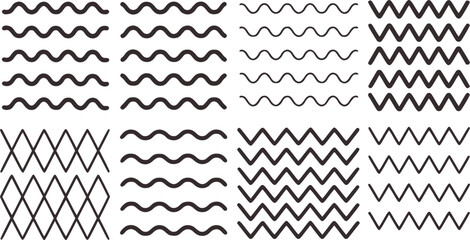 Dark wavy zigzag diamond line patterns lines