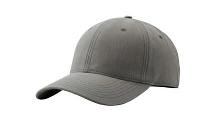Plain Gray Classic Baseball Cap Mockup with Textured Fabric