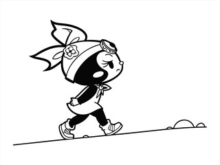 kuromi sihouette black vector