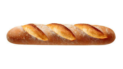 A rustic baguette bread, freshly baked, png, isolated on transparent background, perfect for food marketing and advertising