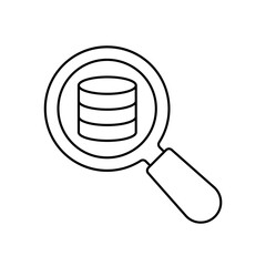 Search Data icon outline editable stroke line drawing eps