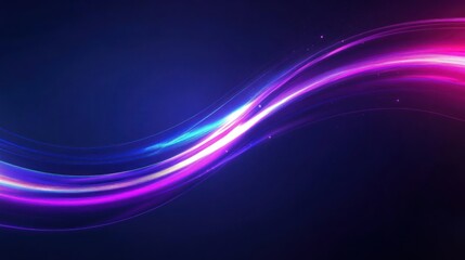 Dynamic Purple and Blue Light Streaks on Dark Background, Abstract Design