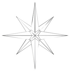 Obraz premium Geometric star design with sharp edges, black and white abstract illustration.