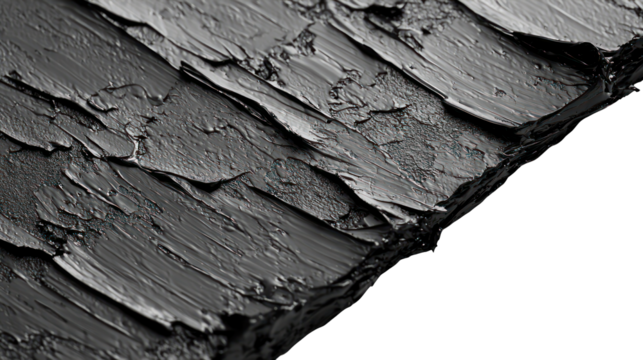 Impasto oil paint strokes creating texture on canvas, grayscale, extreme close-up